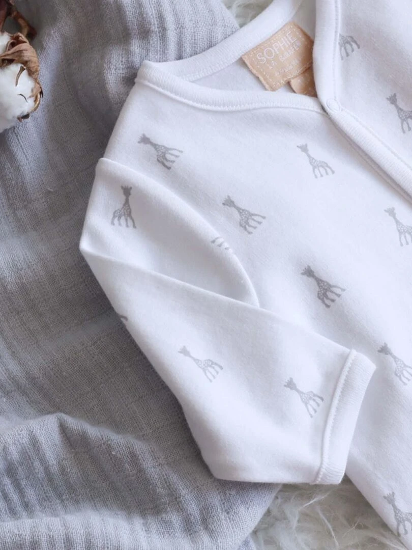 Pyjama léger blanc Sophie la girafe (3 mois) Blanc