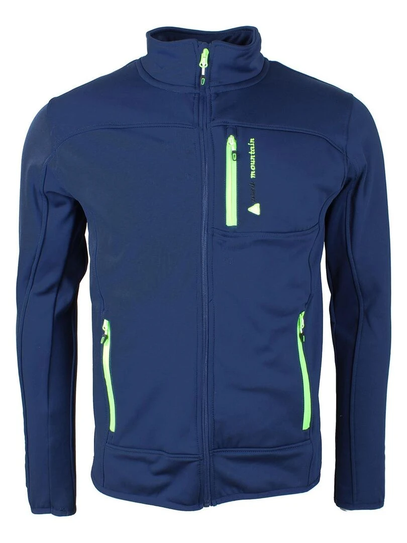 Blouson polar shell homme CANTON PEAK MOUNTAIN Bleu marine
