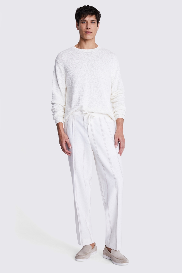 Ecru Stripe Beach Trousers Buy Online at Moss
