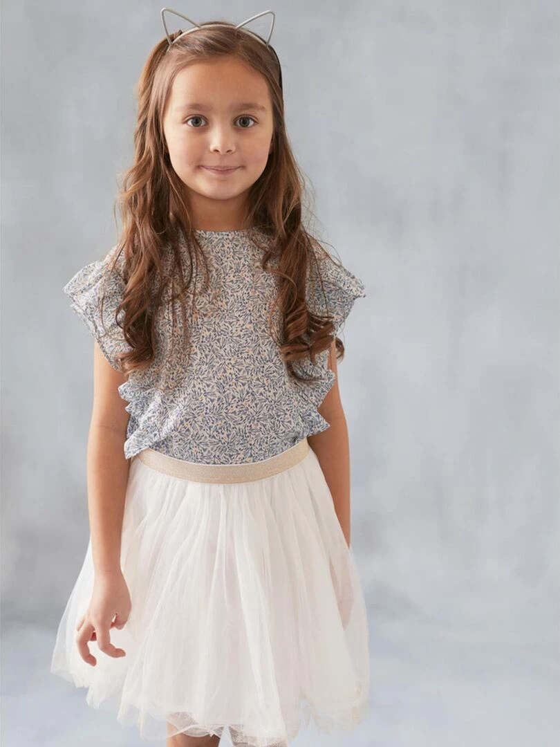 Blouse imprimé feuri Noukie's Bleu