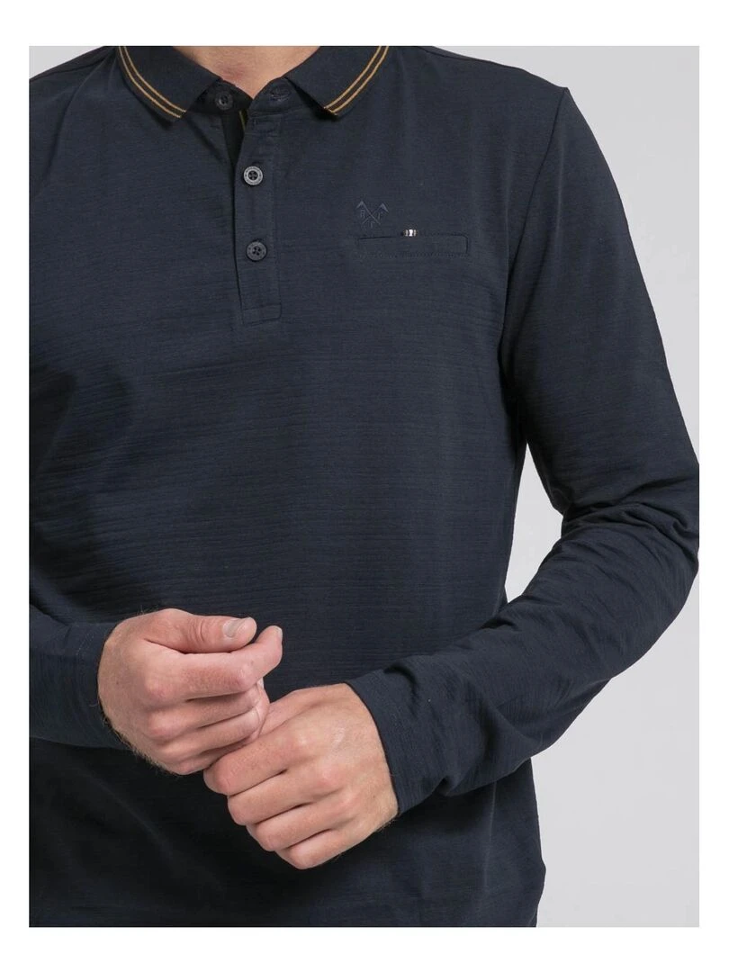 Polo manches longues POMAFIX   Bleu marine