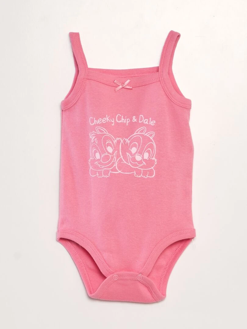 Lot de 2 bodies sans manches 'Disney' 'Tic et Tac' Rose/blanc