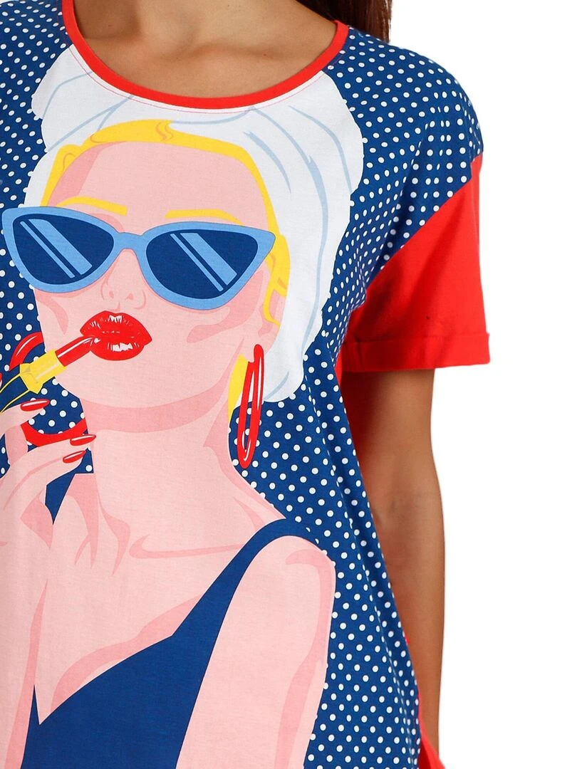 Pyjama short t shirt Lady In Red Santoro rouge   Rouge