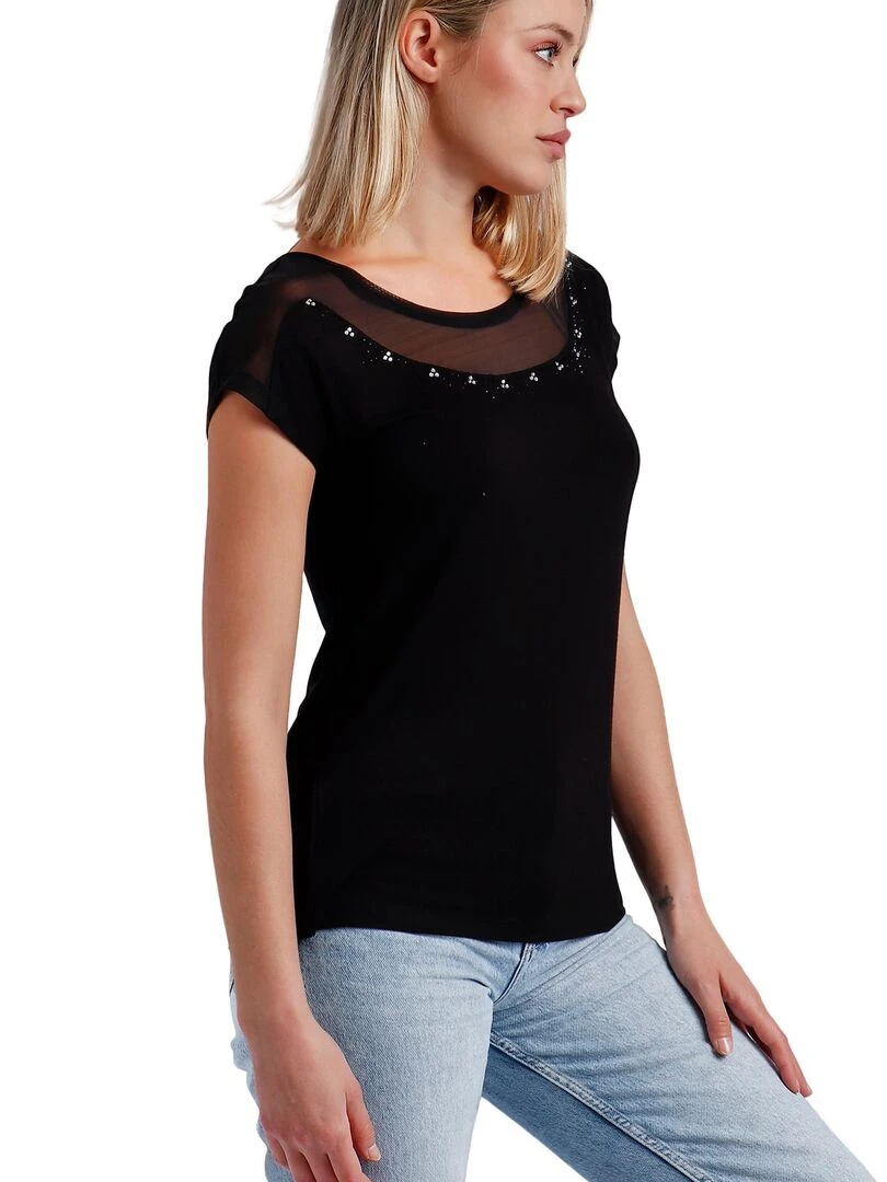 T shirt manches courtes Brillo   Noir