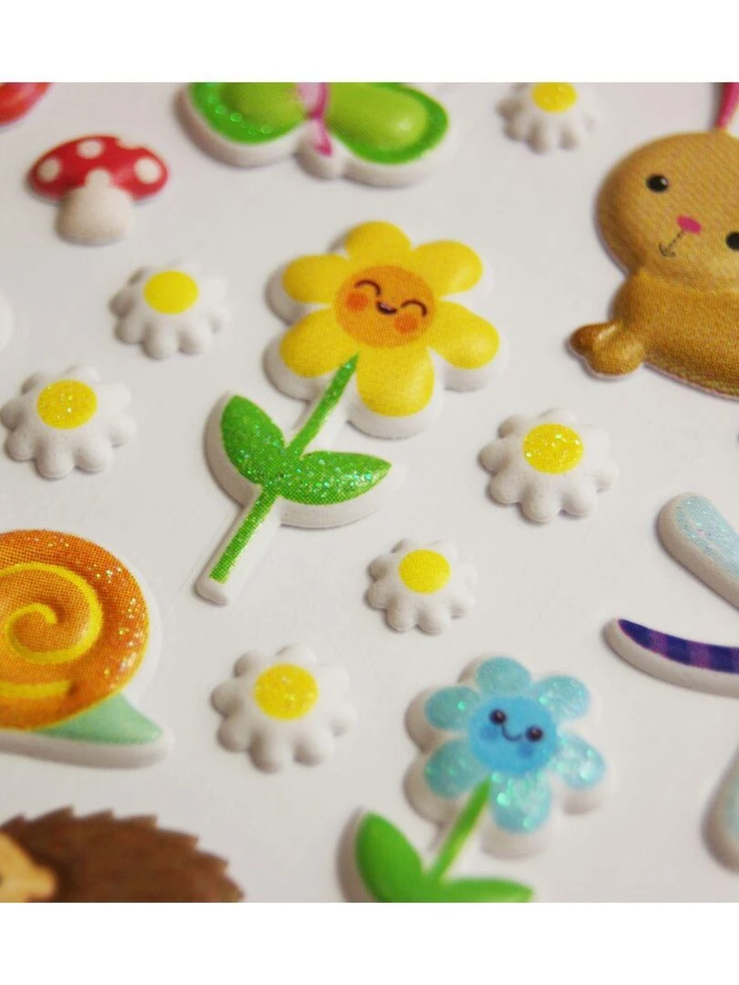 Scène à décorer pour enfants   La faune et la flore   Stickers Puffies   N/A