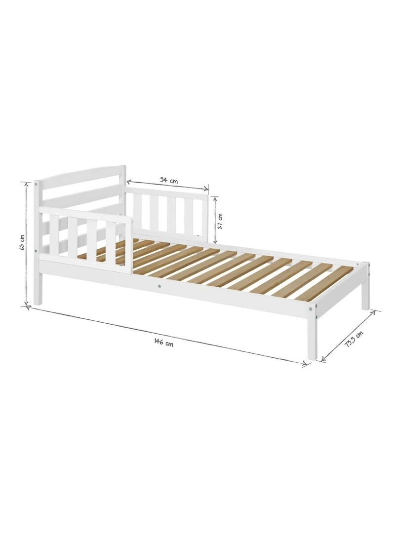 Lit enfant Misuna   AKITEN RETAIL   Blanc Blanc