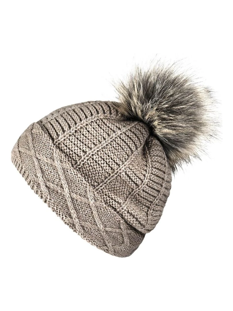 Ensemble Snood Bonnet Komin   Made in UE   Marron clair