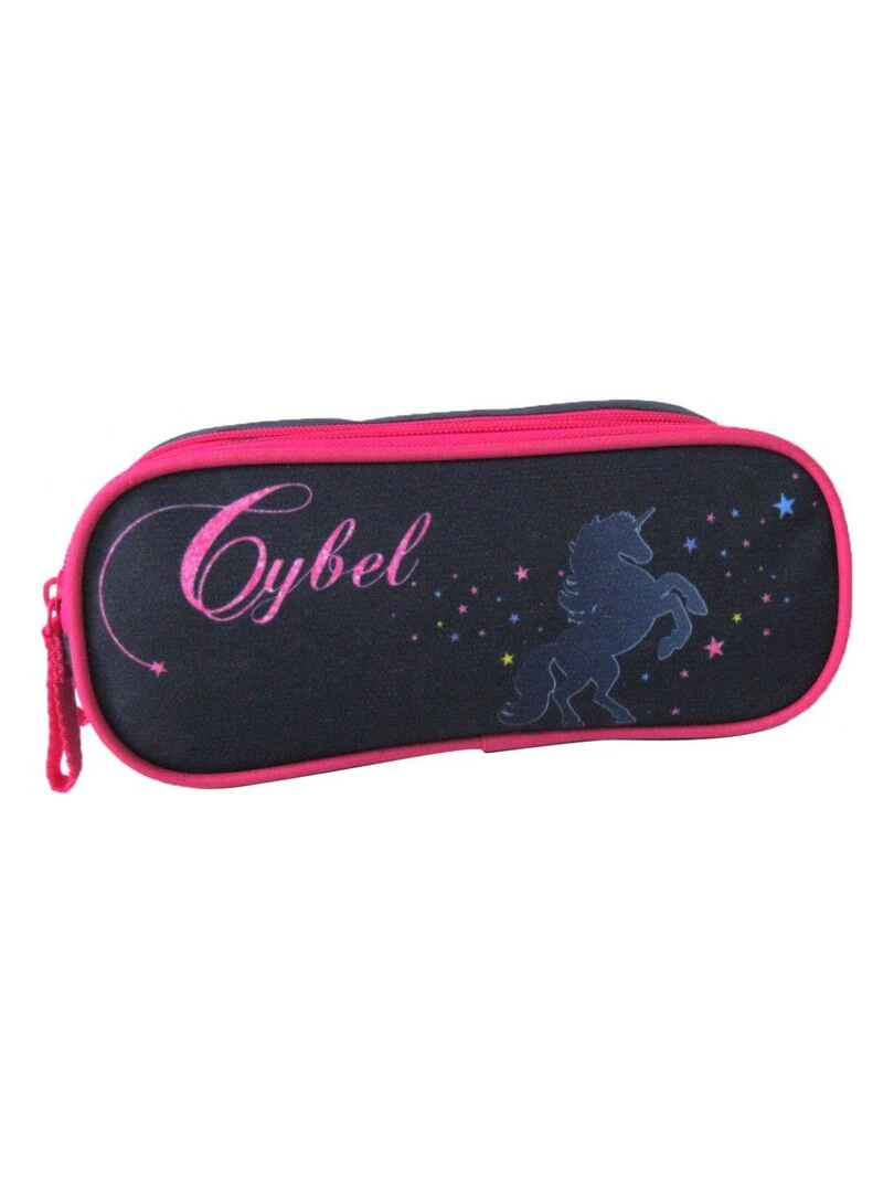 Trousse scolaire 2 compartiments Cybel Marine et Rose Bleu