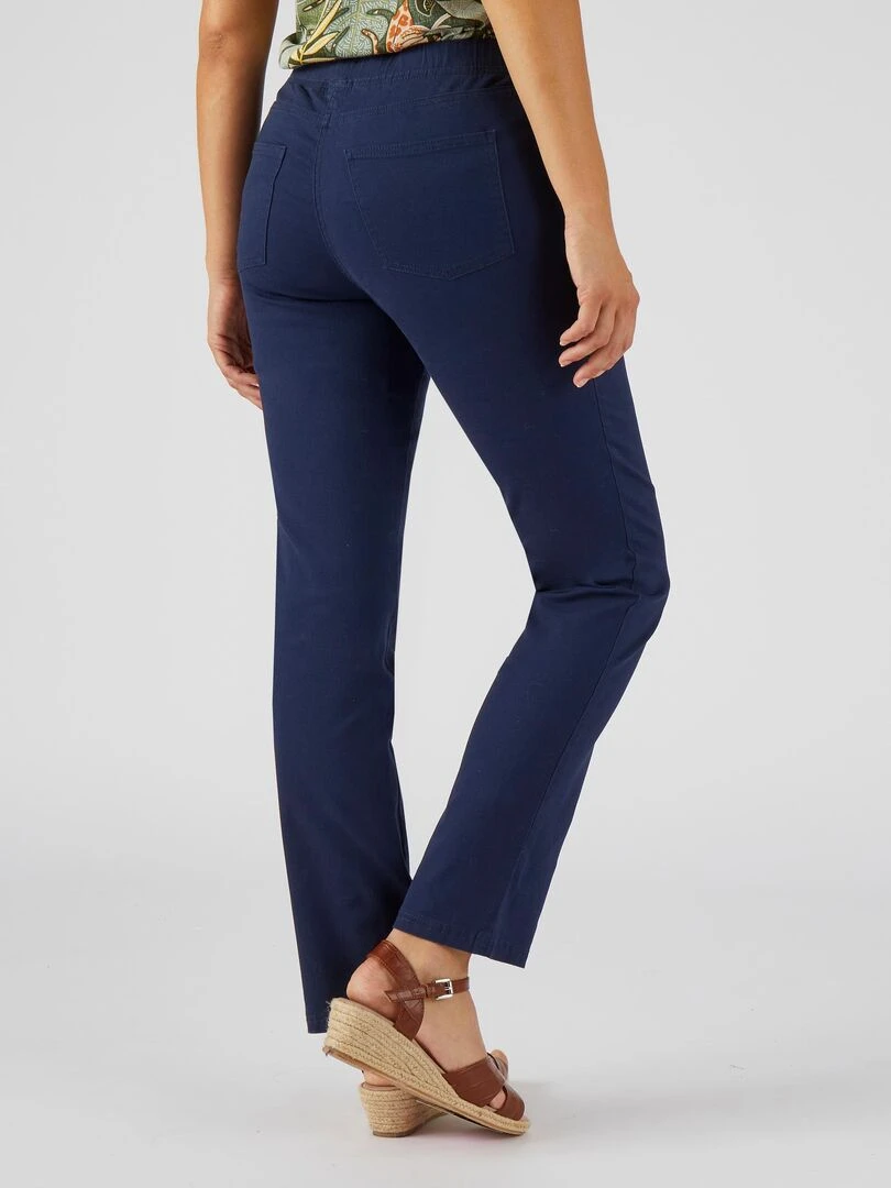 Pantalon gabardine extensible   Damart   Bleu marine