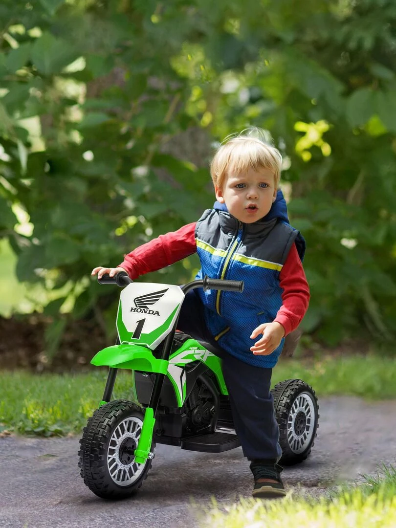 Moto Cross électrique enfant 3 roues Honda CRF 450 R   Vert