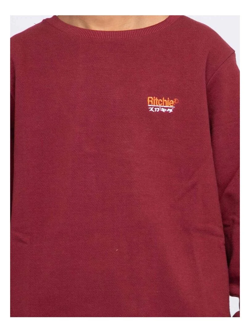 Sweat col rond WANGER BOY   Bordeaux