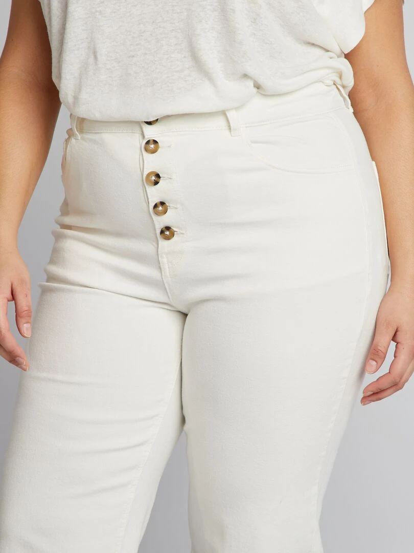 Pantalon denim wide leg   Blanc