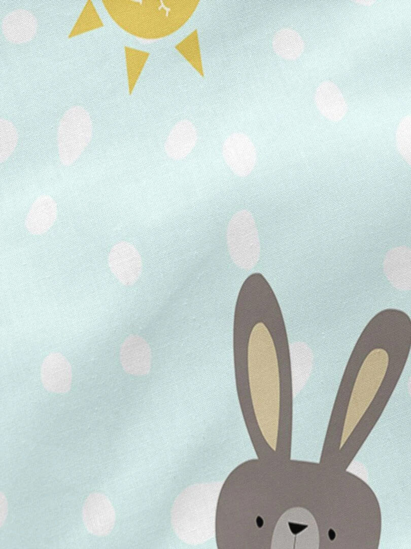 Drap housse Rabbit family "Happyfriday"   Blanc