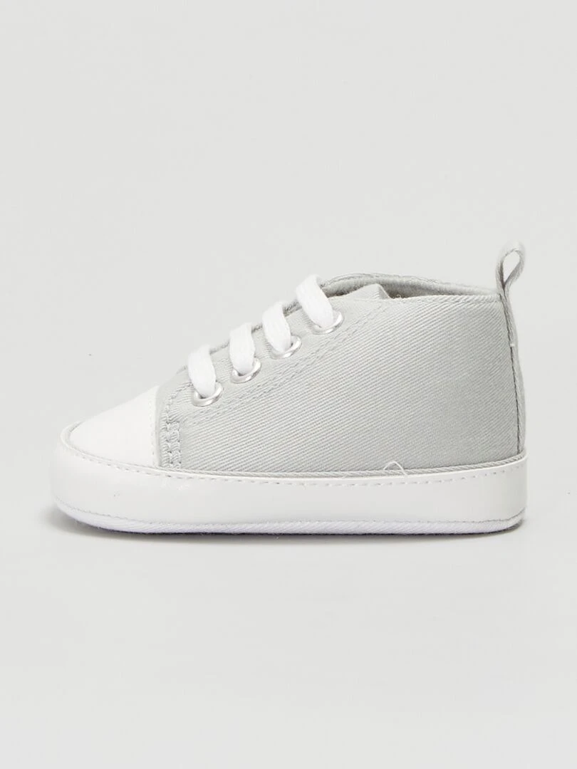 Baskets montantes en toile   Gris bleu