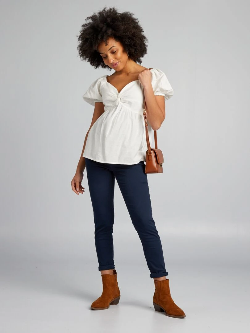 Blouse grossesse en lin blanc