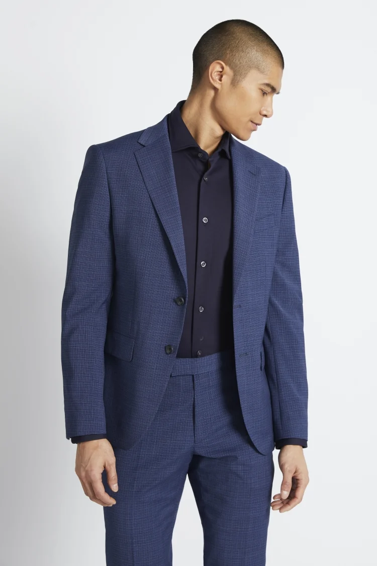 Slim Fit Ink Houndstooth Dress Jacket   Buy Online at Moss