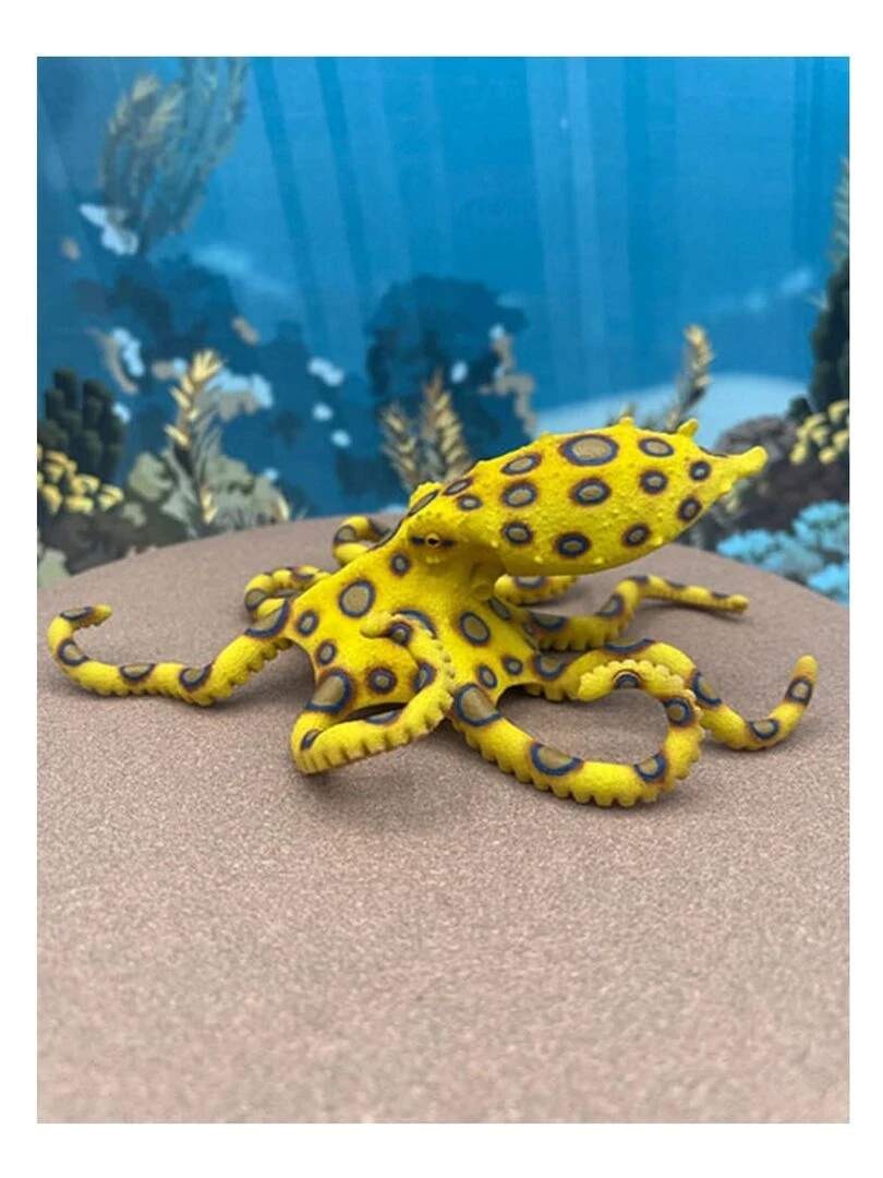 Figurine Poulpe à anneaux bleus   N/A