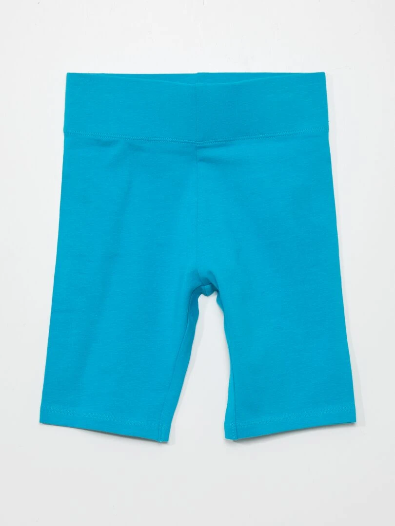 Short cycliste en coton stretch Bleu canard