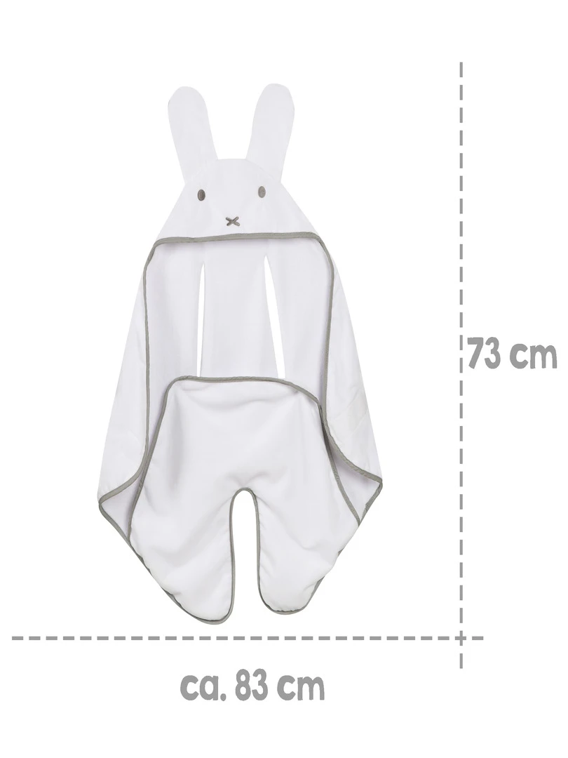 ROBA Couverture miffy® Avec Fentes Pour Ceintures De Sécurité Blanc Blanc