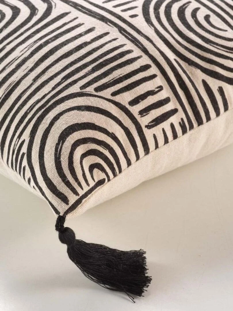 Coussin déhoussable 45x45 cm Pandore noir Beige