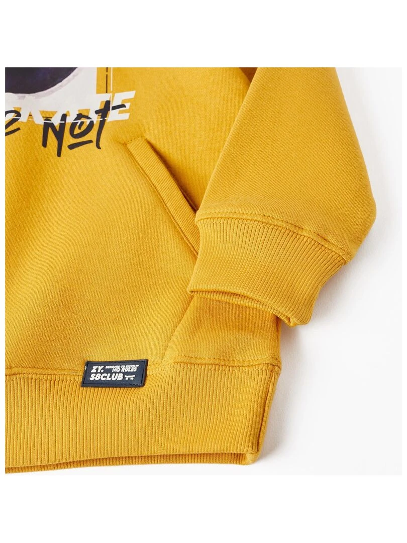 Sweat à capuche en molleton pour garçon '2 Skate or Not'  Skater's’ Dictionary   Jaune foncé