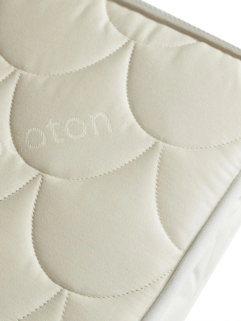 Matelas Bébé aux extrait d'huile de SOJA   Tissu 100% Bio Coton Fabriqué en France   Blanc