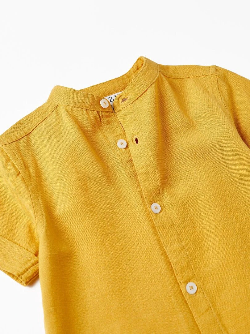 Chemise à manches courtes avec lin pour bébé garçon manches courtes MATISSE   Blanc Orange clair