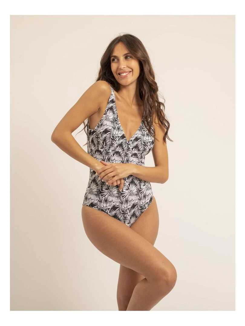Maillot 1 pièce motifs GERDI   Noir