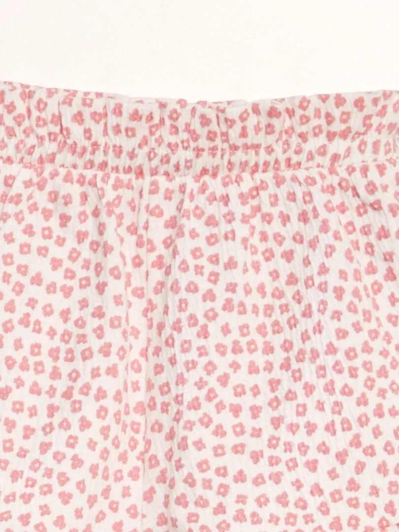 Short à bords volantés   Rose