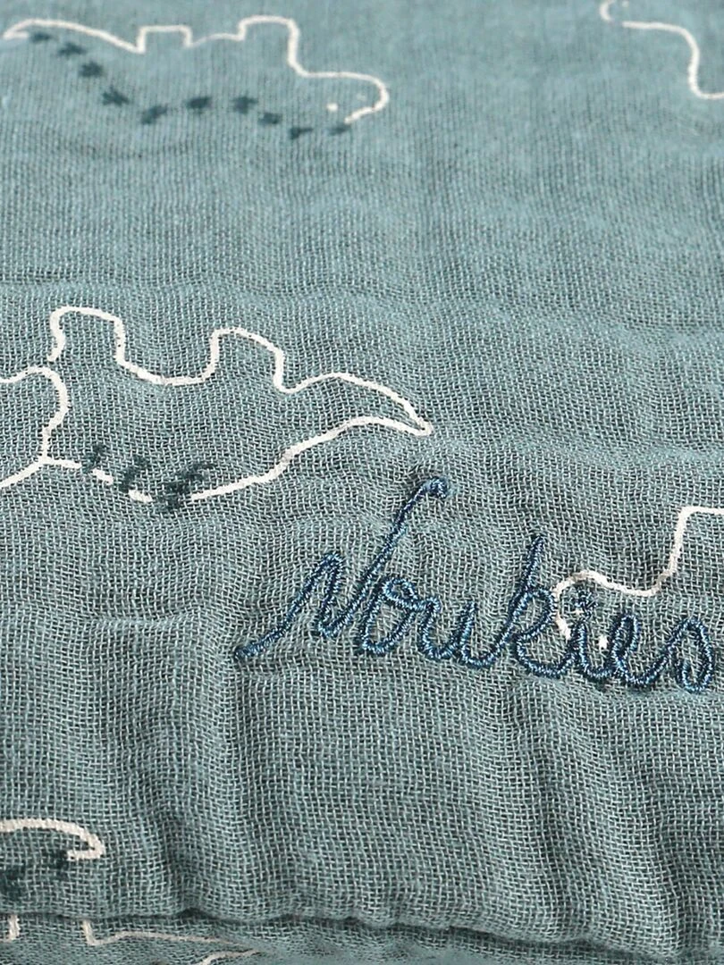 Tour de lit respirant en mousseline BIO    Bleu