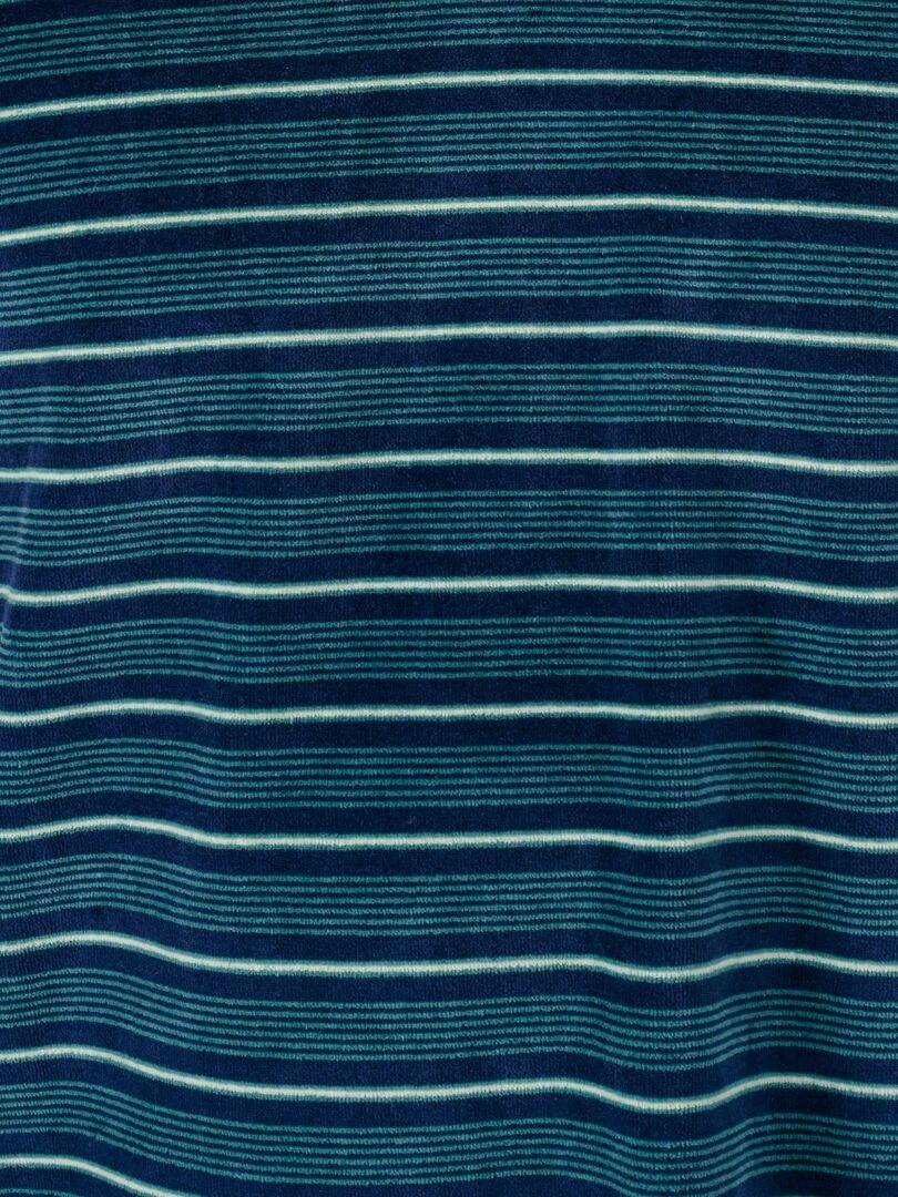 Pyjama velours rayé mélange coton   Damart   Bleu