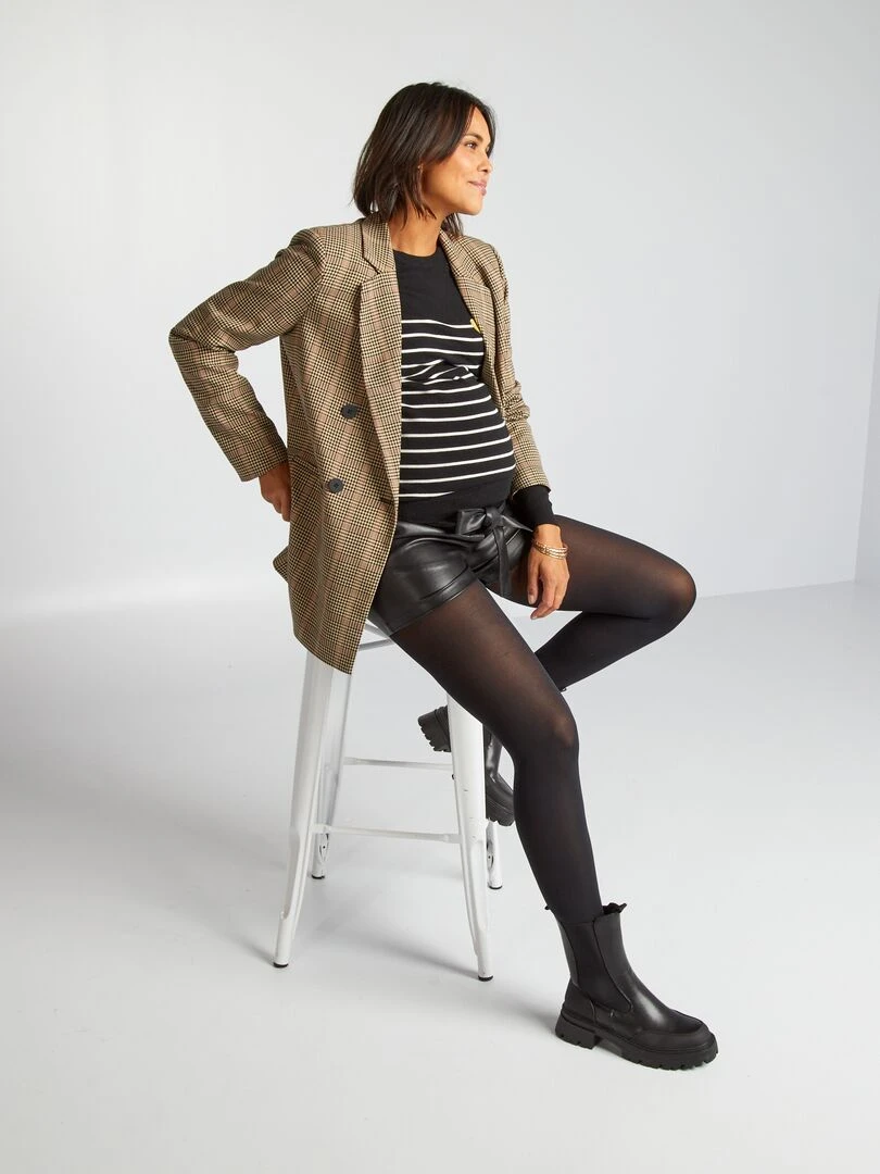 Pull marinière grossesse et allaitement   Noir