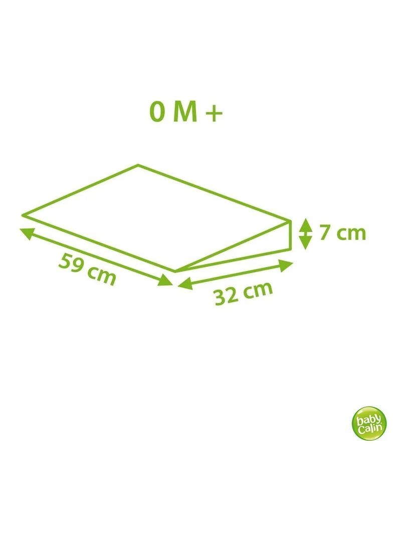 Plan incliné déhoussable 16kg/m3 pour lit 60x120cm   Blanc