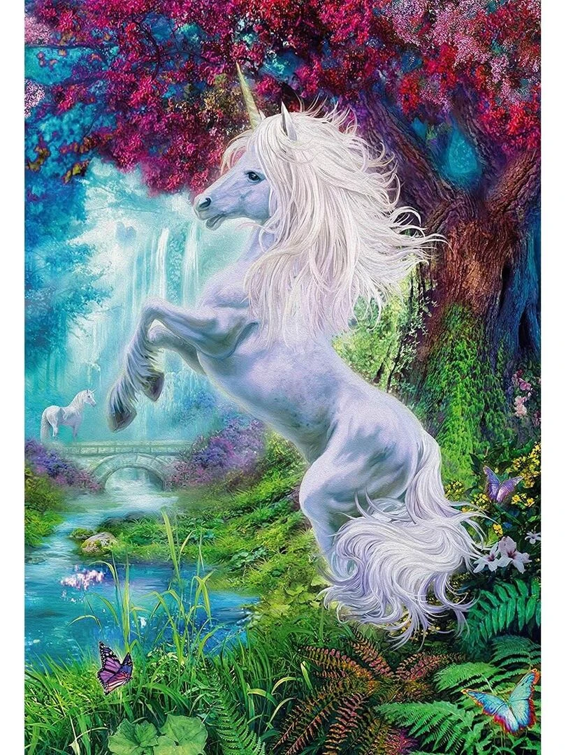 Puzzle 60 pièces : Licorne dans un jardin enchanté N/A