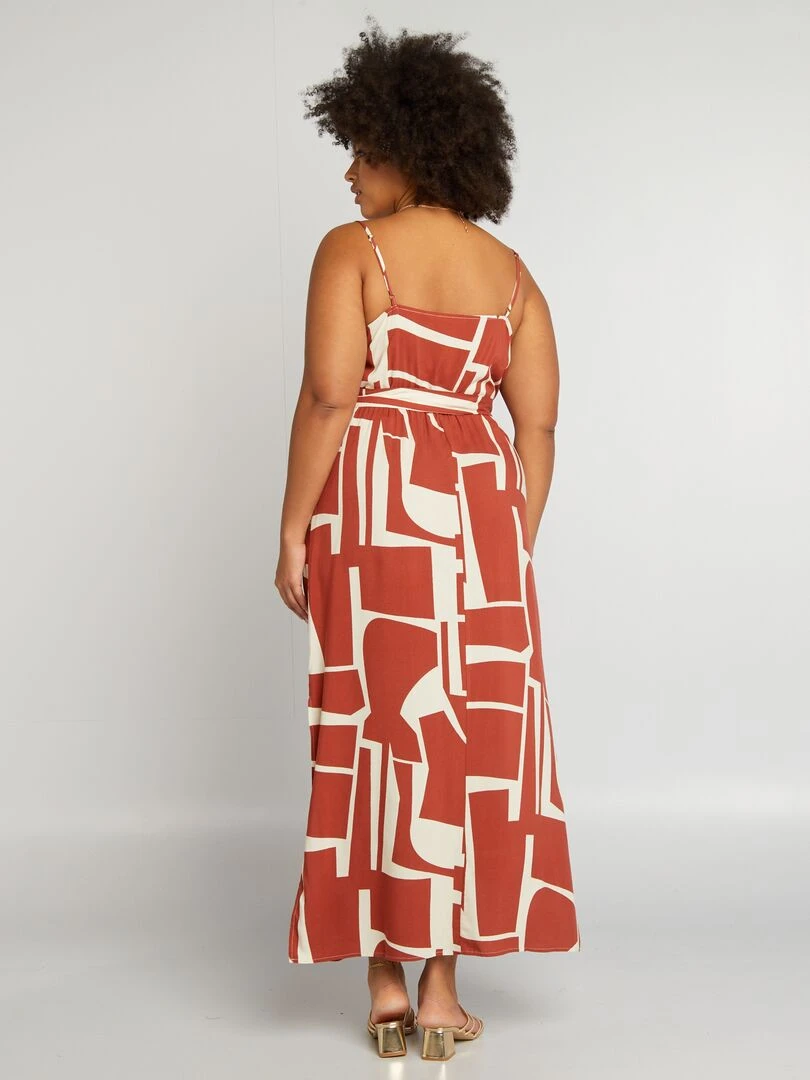 Robe longue à motif   ORANGE