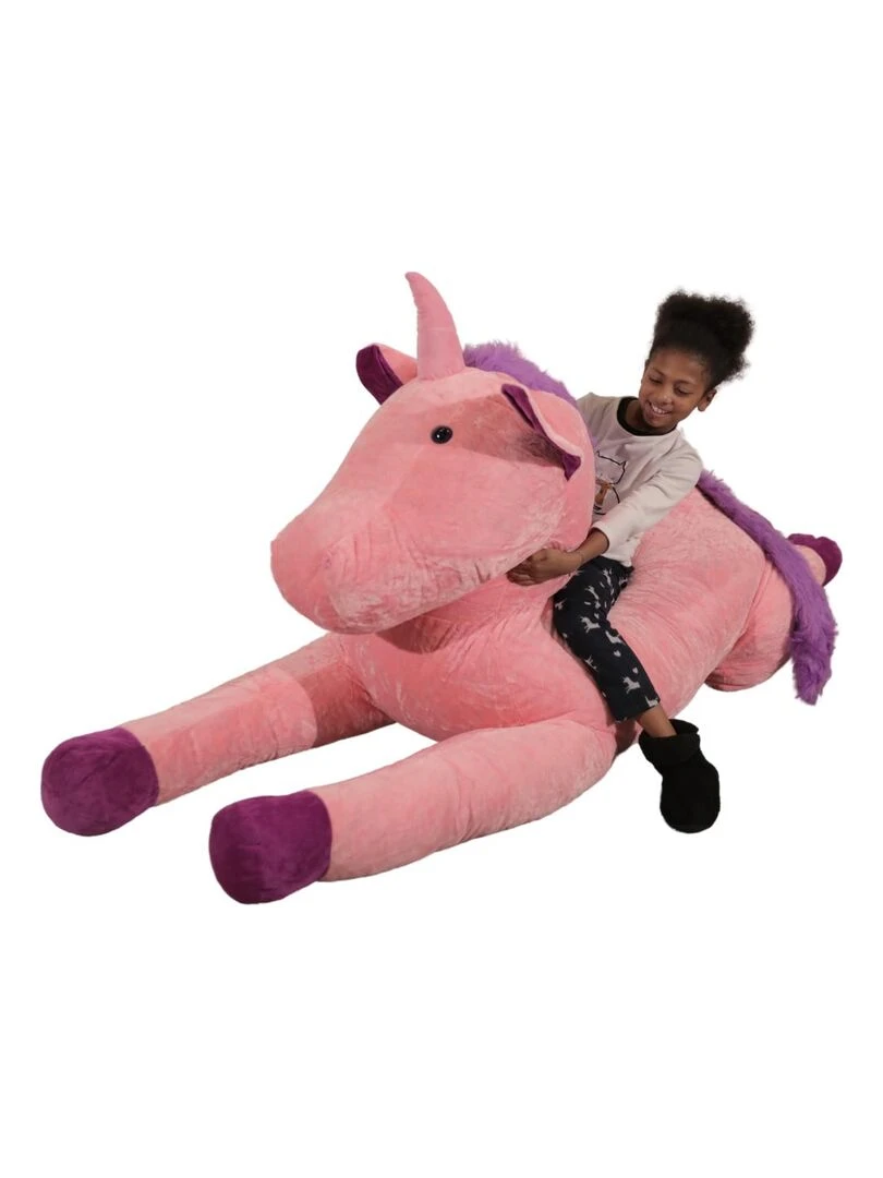 Peluche Licorne Géante 220 cm Câlins Réconfortants Bananair Rose