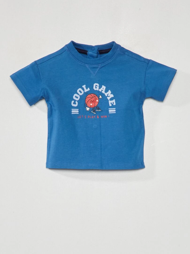 T shirt en jersey à manches courtes Bleu