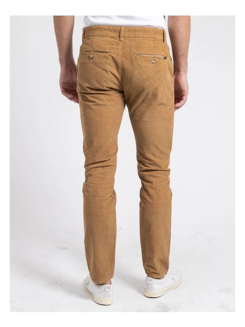 Pantalon chino pur coton velours côtelé VARENNES Marron glacé