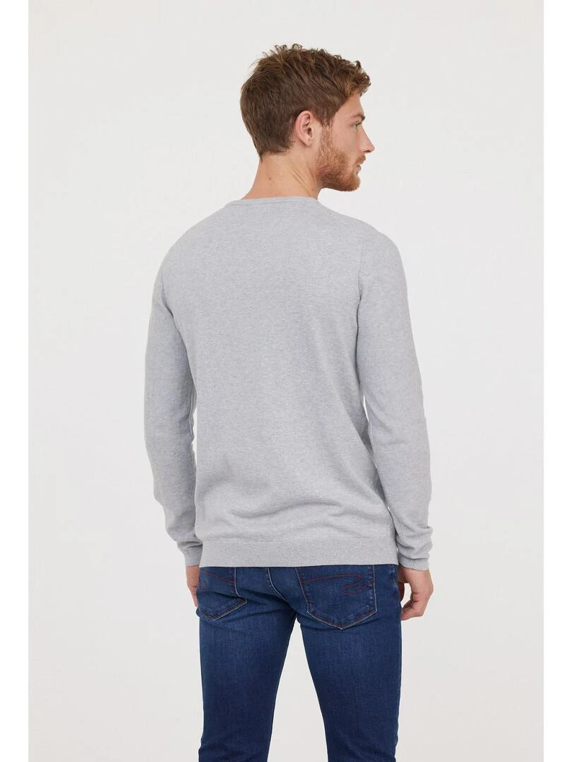 Lee Cooper   Pull manches longues coton regular CORIL   Gris chiné