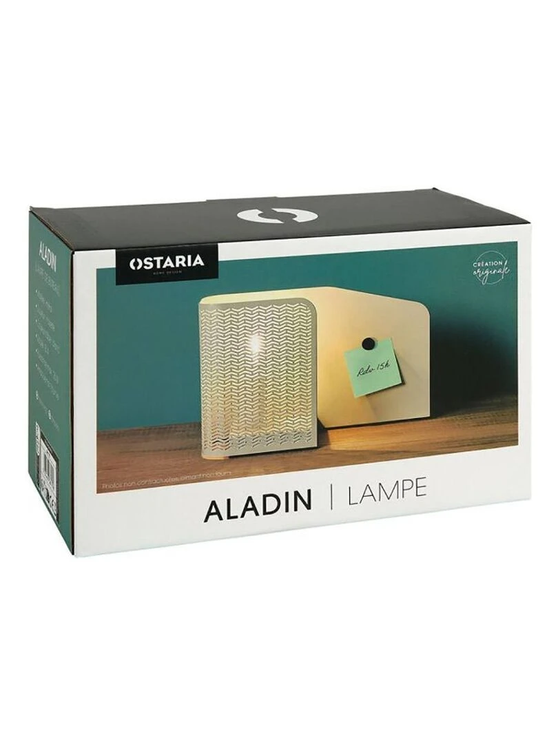 Lampe bureau métal Aladin noisette Beige