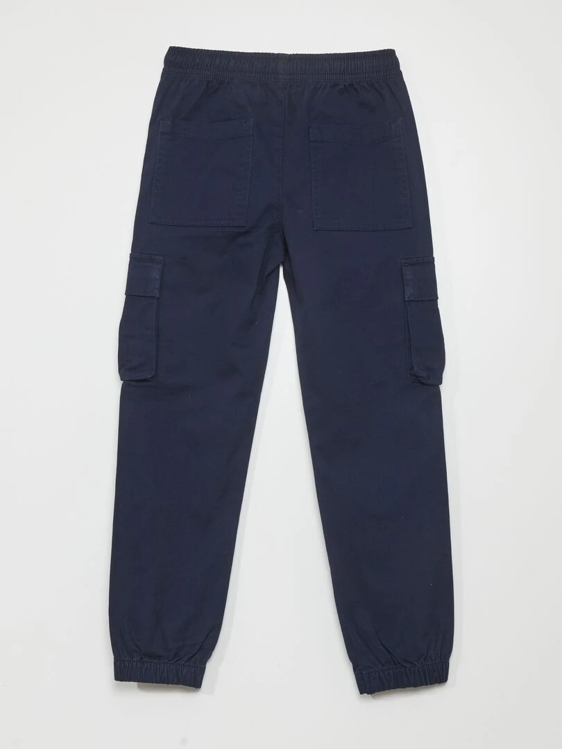 Pantalon stretch multipoches bleu marine