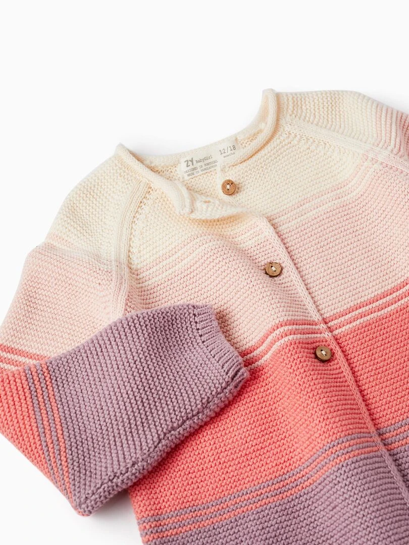 Gilet en Maille de Coton pour Bébé Fille  SICILIAN DAYS   Ecru