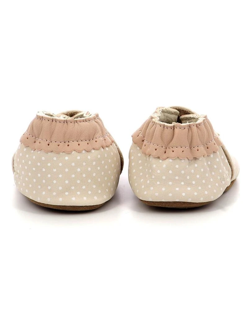 Chaussons Cuir Fancy Snow   Beige