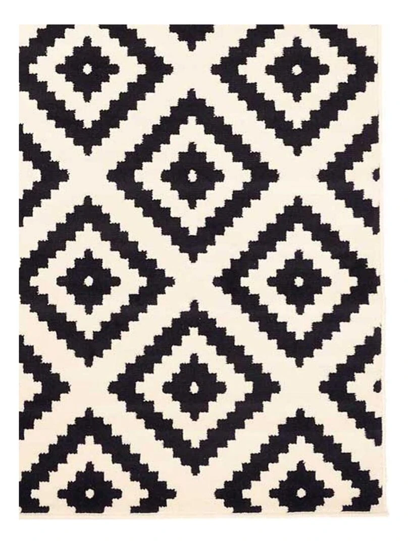Tapis salon ORMA en polypropylène Fait en Europe Exclusivité BAË DÉCO Noir