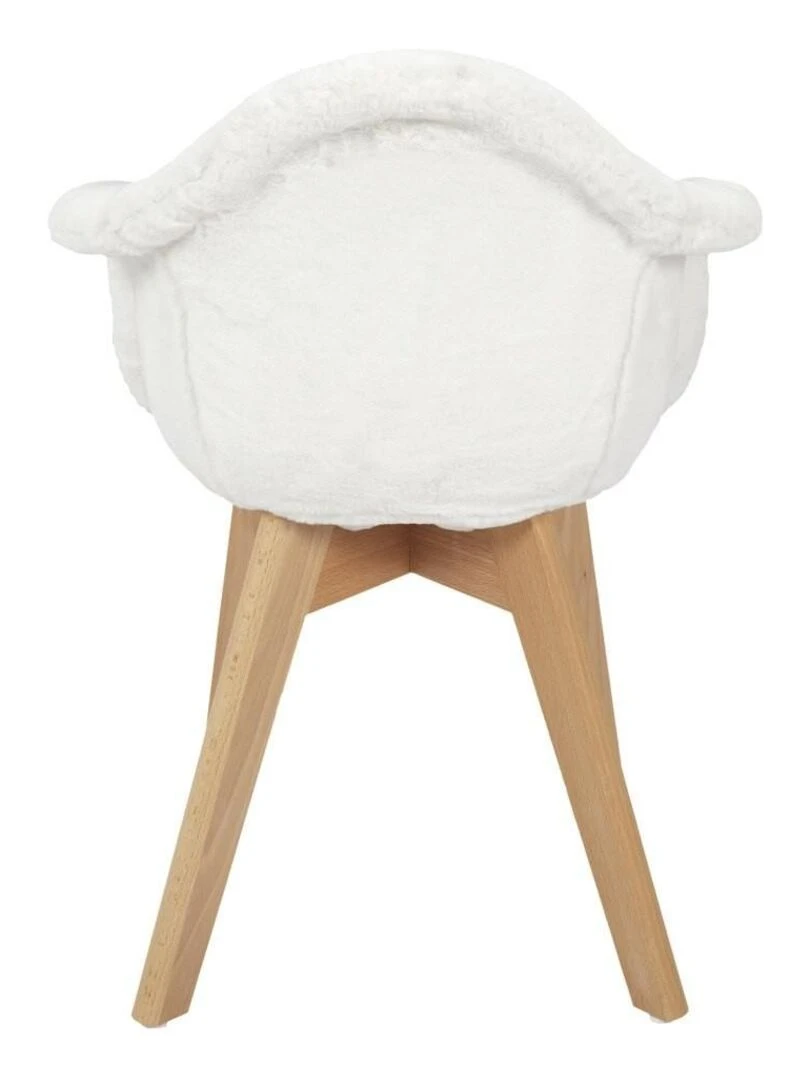 Fauteuil scandinave imitation fourrure blanc pour enfant   Blanc