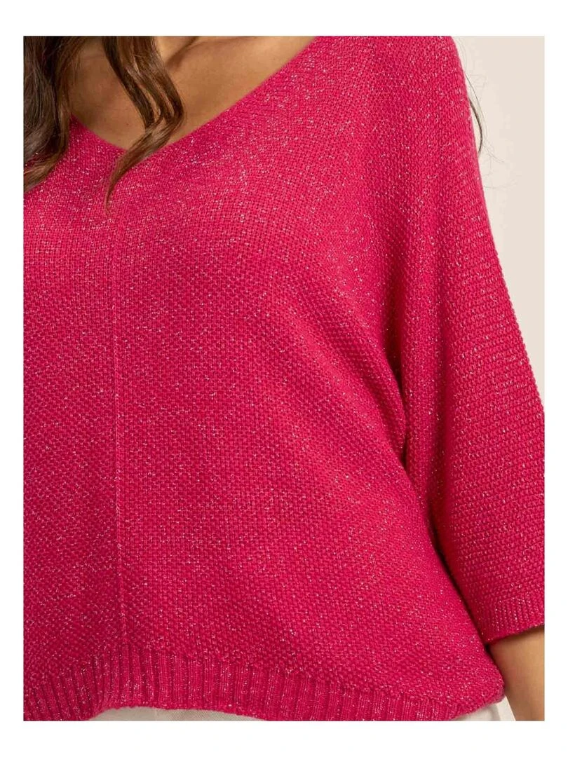 Pull fin paillettes KOLIANE   Rose fushia