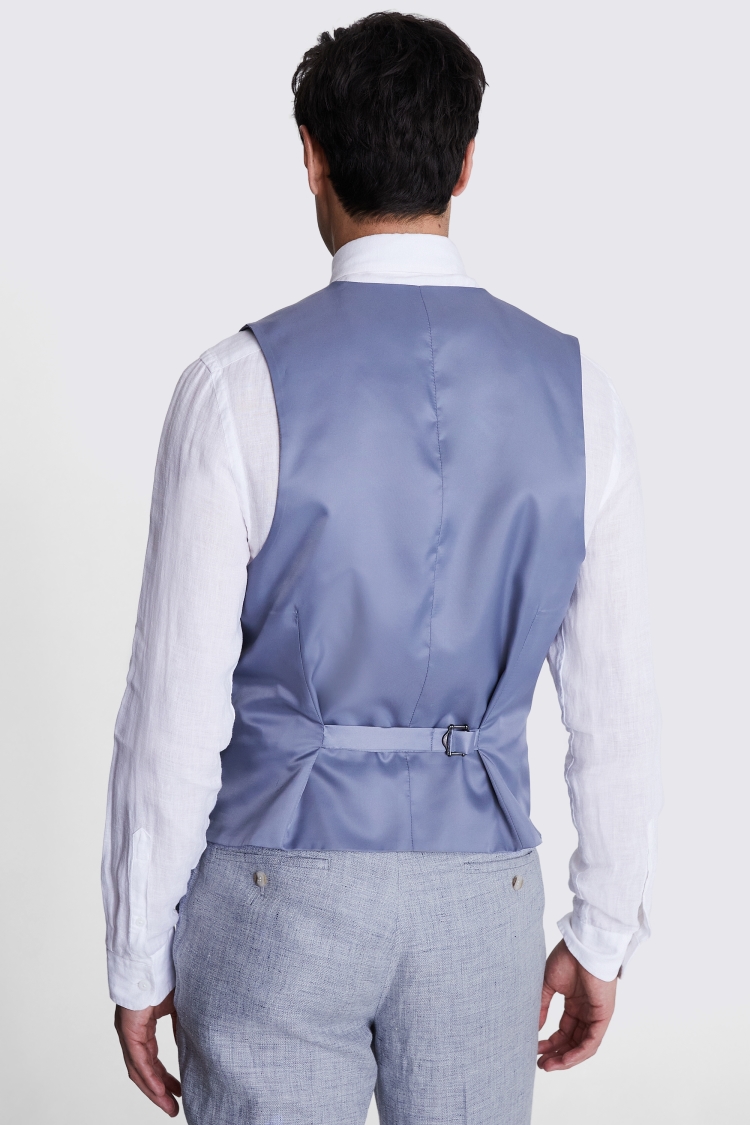 Regular Fit Light Blue Linen Waistcoat Buy Online at Moss
