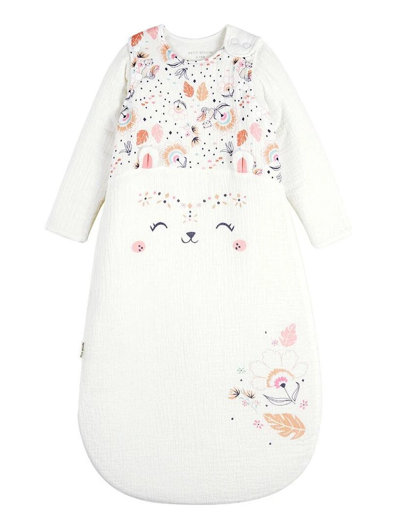Gigoteuse TOG 2 en gaze de coton avec manches amovibles Masha Ecru
