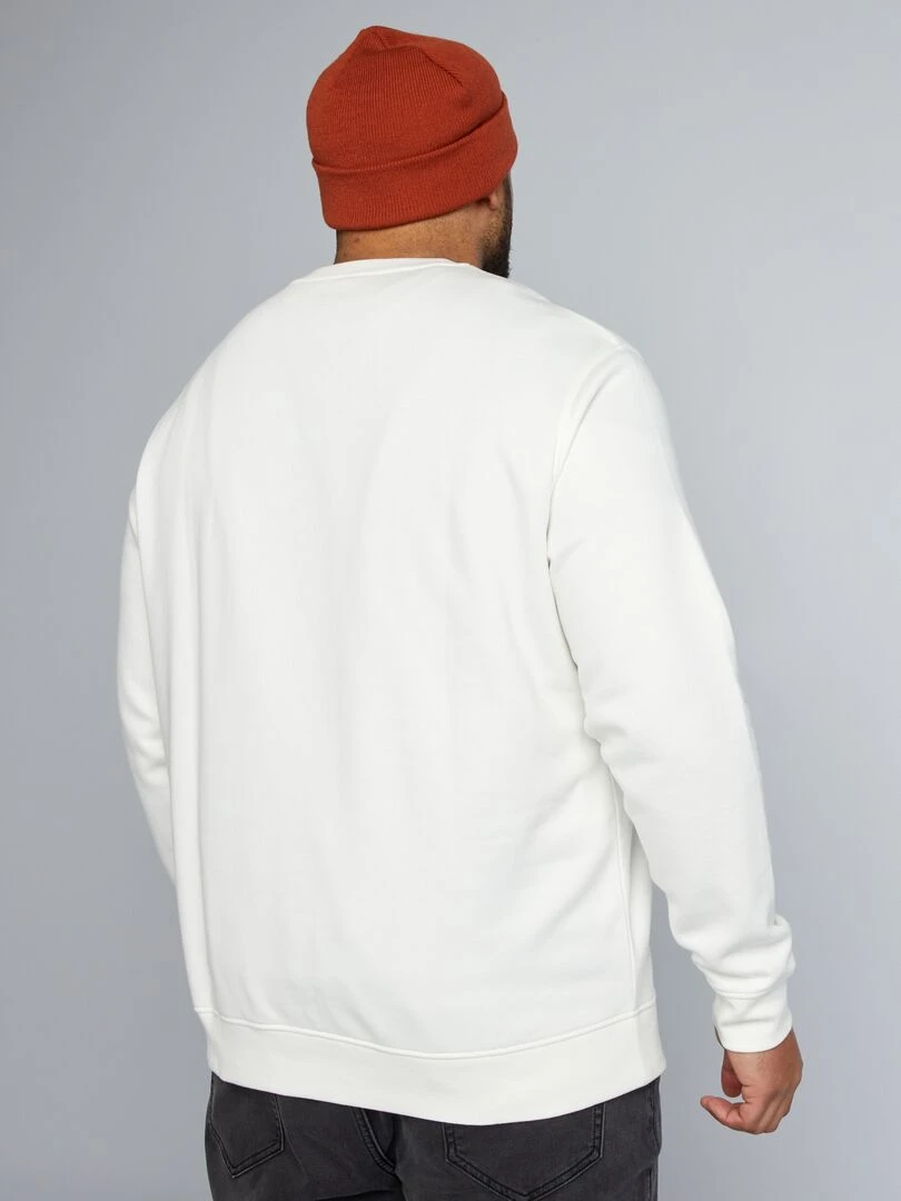Sweat molletonné style américain   Blanc