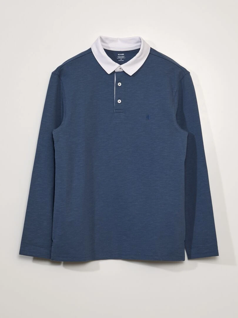 Polo en jersey Bleu